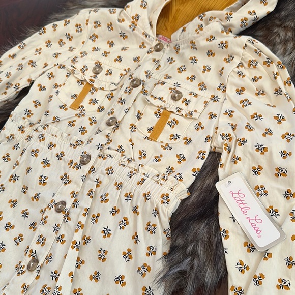 Little Lass Ivory Twill Hooded Jacket *NWT* - Picture 6 of 8